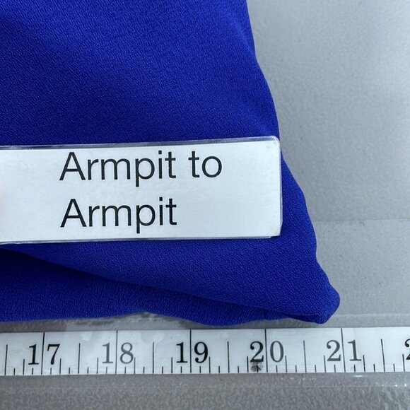 Vince Camuto Blazer Jacket Open Front Drape Cobalt Blue Coat Size 10 Petite 10P - Picture 13 of 15